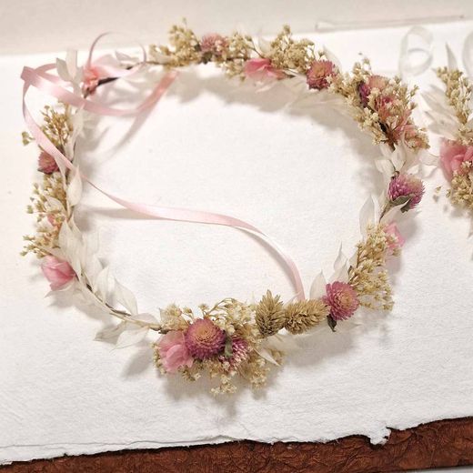 Corona Niña Madroños Rosa