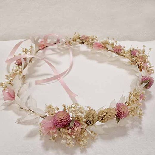 Corona Niña Madroños Rosa