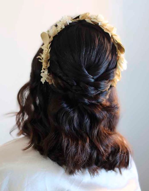 Corona Novia Blanca y Oro