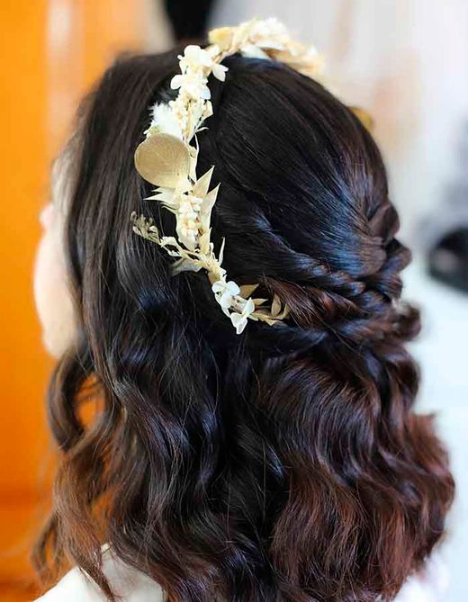 Corona Novia Blanca y Oro