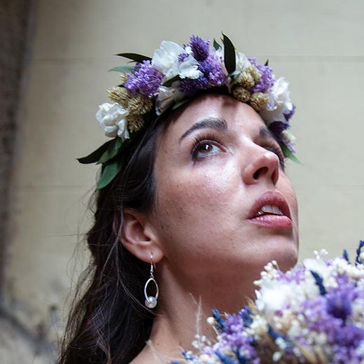 Corona Novia Lila y Lavanda