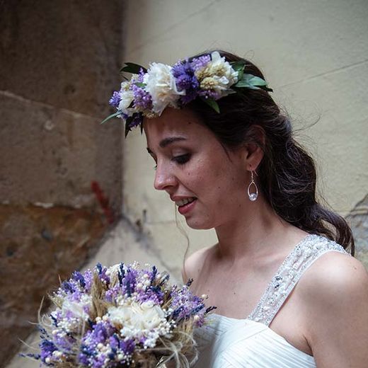 Corona Novia Lila y Lavanda