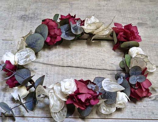 Corona Para el Pelo Burdeos Helios