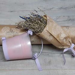 Cubo con Ramillete de Flor y Lavanda