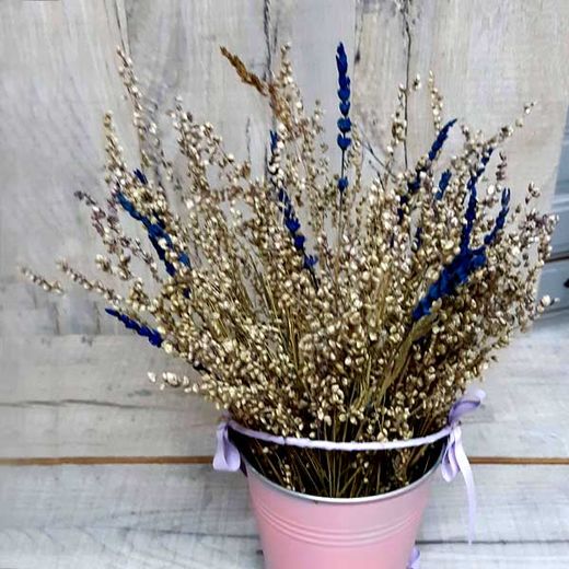Cubo con Ramillete de Flor y Lavanda