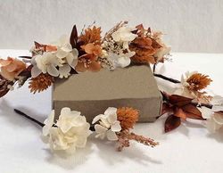 Diadema con Cascada Flor Camel