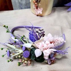 Diadema con Flores Lateral Lilas