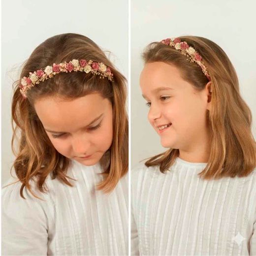Diadema de Flores Niña Vintage
