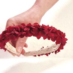 Diadema de Hortensia Unicolor Burdeos