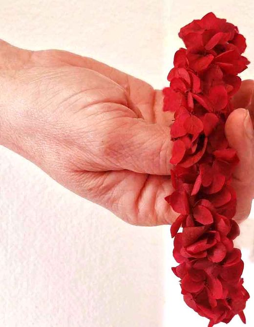 Diadema de Hortensia Unicolor Burdeos