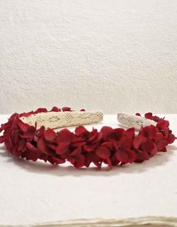 Diadema de Hortensia Unicolor Burdeos