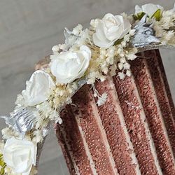 Diadema Flor Blanca y Plata