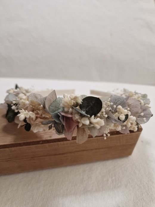 Diadema Flor Seca Fumee