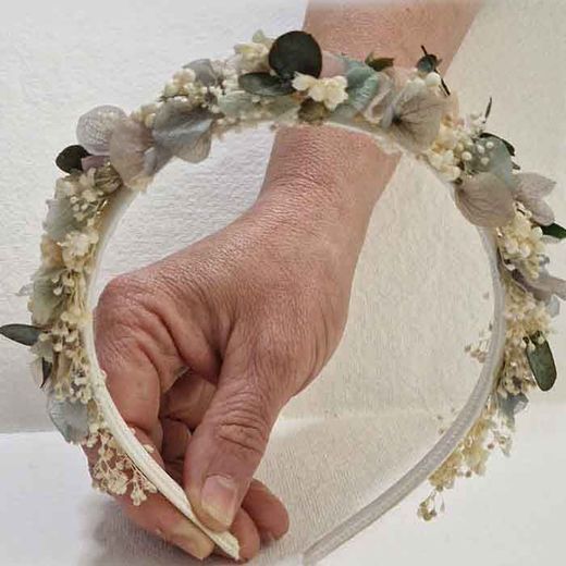 Diadema Flor Seca Fumee