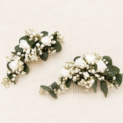 Dos Peinetas con Flores y Rosas