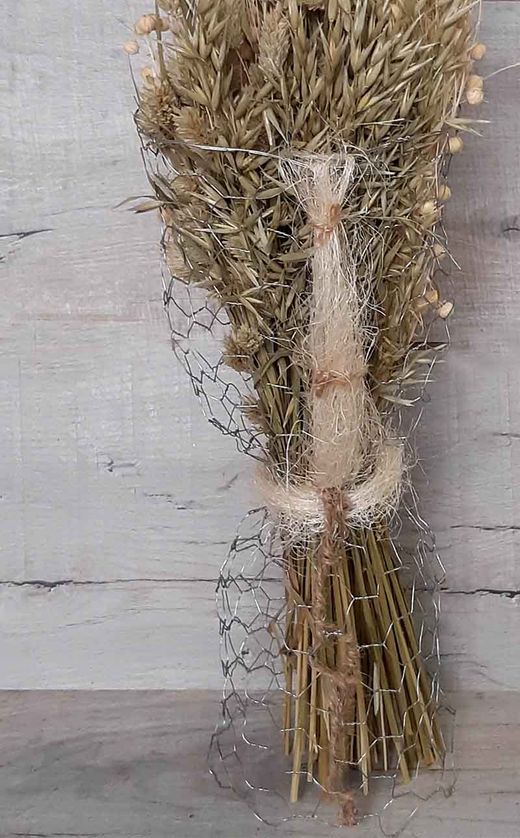 Gavilla de Flor Seca con Tela Metálica