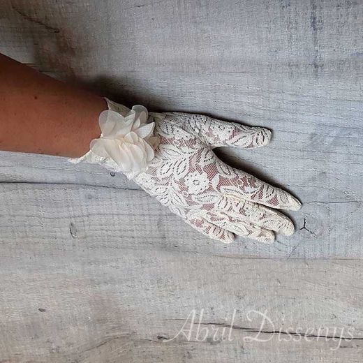 Guantes de Blonda Elástica Vintage