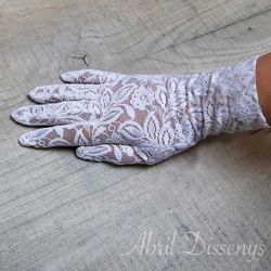 Guantes de Blonda Elástica Vintage