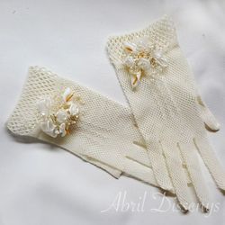 Guantes Perla y Flor Glasse