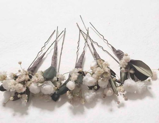 Flor de Olivo para el Pelo con Horquillas