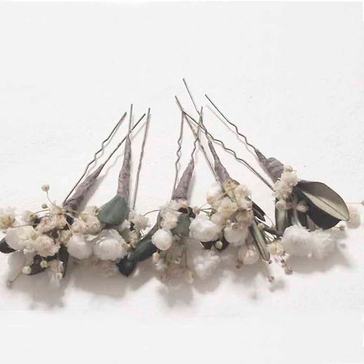 Flor de Olivo para el Pelo con Horquillas