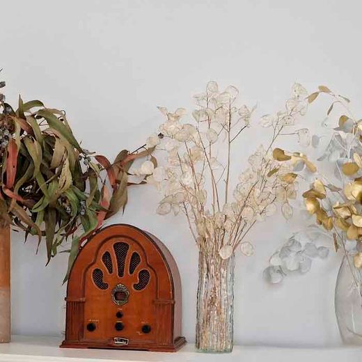 Jarrón con Ramo de Flor Lunaria