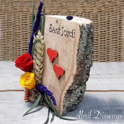 Jarrón Madera con Rosas Personalizadas