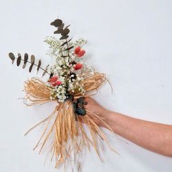 Set de 2 Lazos de Rafia con Eucaliptus y Paniculata