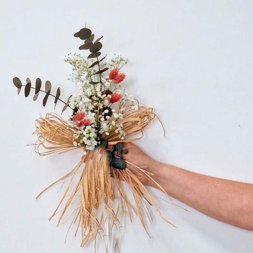 2 Lazos de Rafia con Eucaliptus y Paniculata