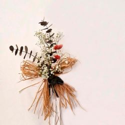 Set de 2 Lazos de Rafia con Eucaliptus y Paniculata