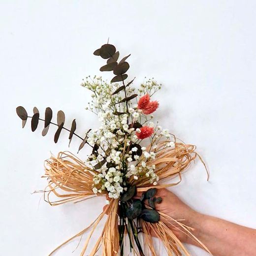 Set de 2 Lazos de Rafia con Eucaliptus y Paniculata