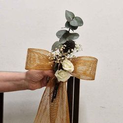 Lazos Rústicos con Rosas para Bodas Pack 2 unid