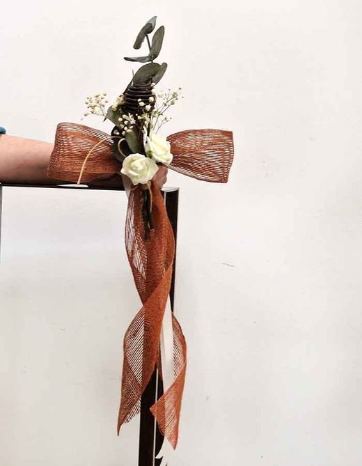 Lazos Rústicos con Rosas para Bodas Pack 2 unid