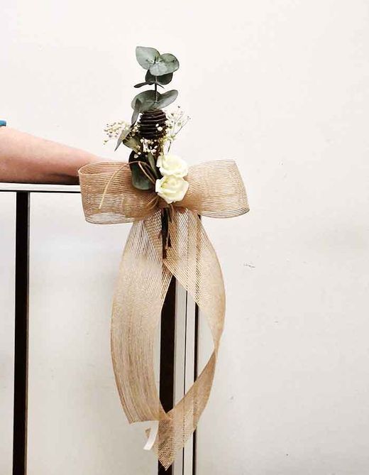 Lazos Rústicos con Rosas para Bodas Pack 2 unid