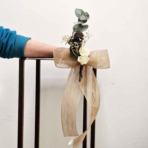Lazos Rústicos con Rosas para Bodas Pack 2 unid