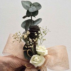 Lazos Rústicos con Rosas para Bodas Pack 2 unid