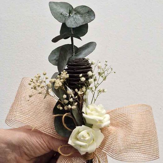 Lazos Rústicos con Rosas para Bodas Pack 2 unid