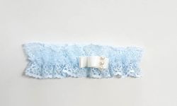 Liga Azul con Lazo y Perlas