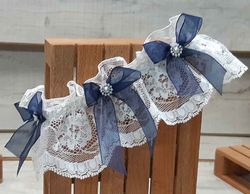 Liga blanca 3 lazos en azul