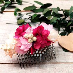 Peineta de Hortensia Coral