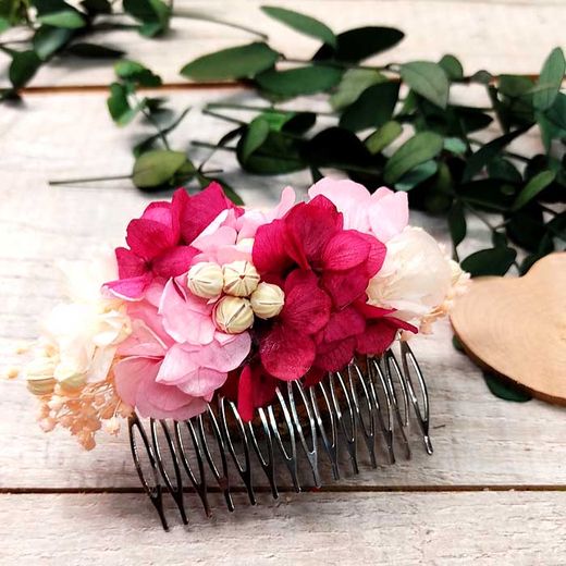 Peineta de Hortensia Coral