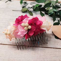 Peineta de Hortensia Coral