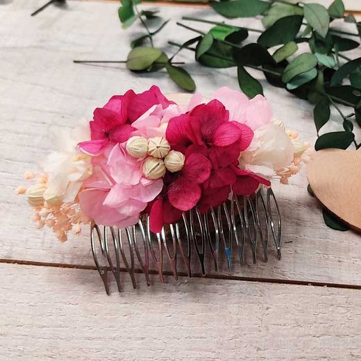 Peineta de Hortensia Coral