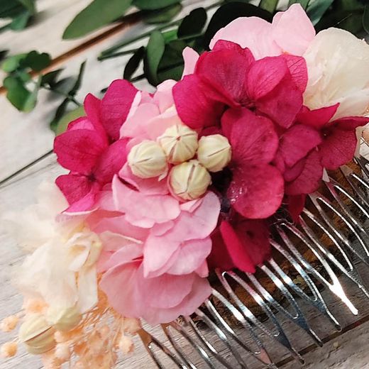 Peineta de Hortensia Coral