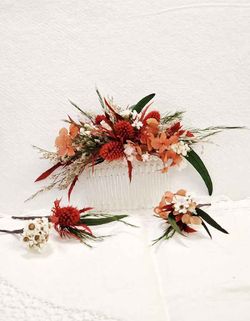 Peineta Flores Color Brandy Cardhu