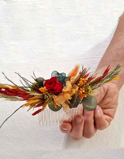 Peineta grande flor preservada Iria