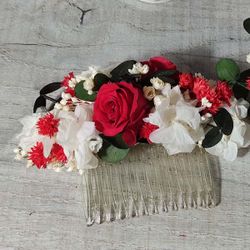 Peineta Rosas Carmesí