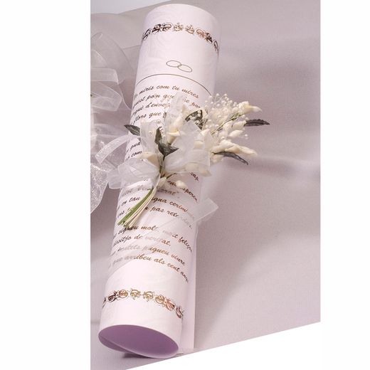 Pergamino con Poema y Flor Sandra para Comunión A4