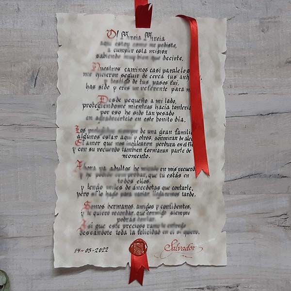 Pergamino Escrito a Mano A3 (29.7cm X 42cm)