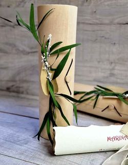 Pergamino con Poesía del Padrino a la Novia con Caja A4